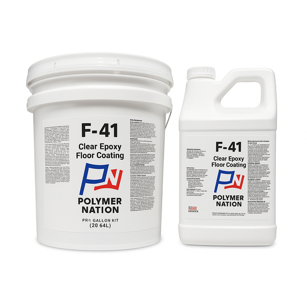 Polymer Nation – F‑41 Clear UV‑Resistant Epoxy Floor Coating (3 Gallon Kit)