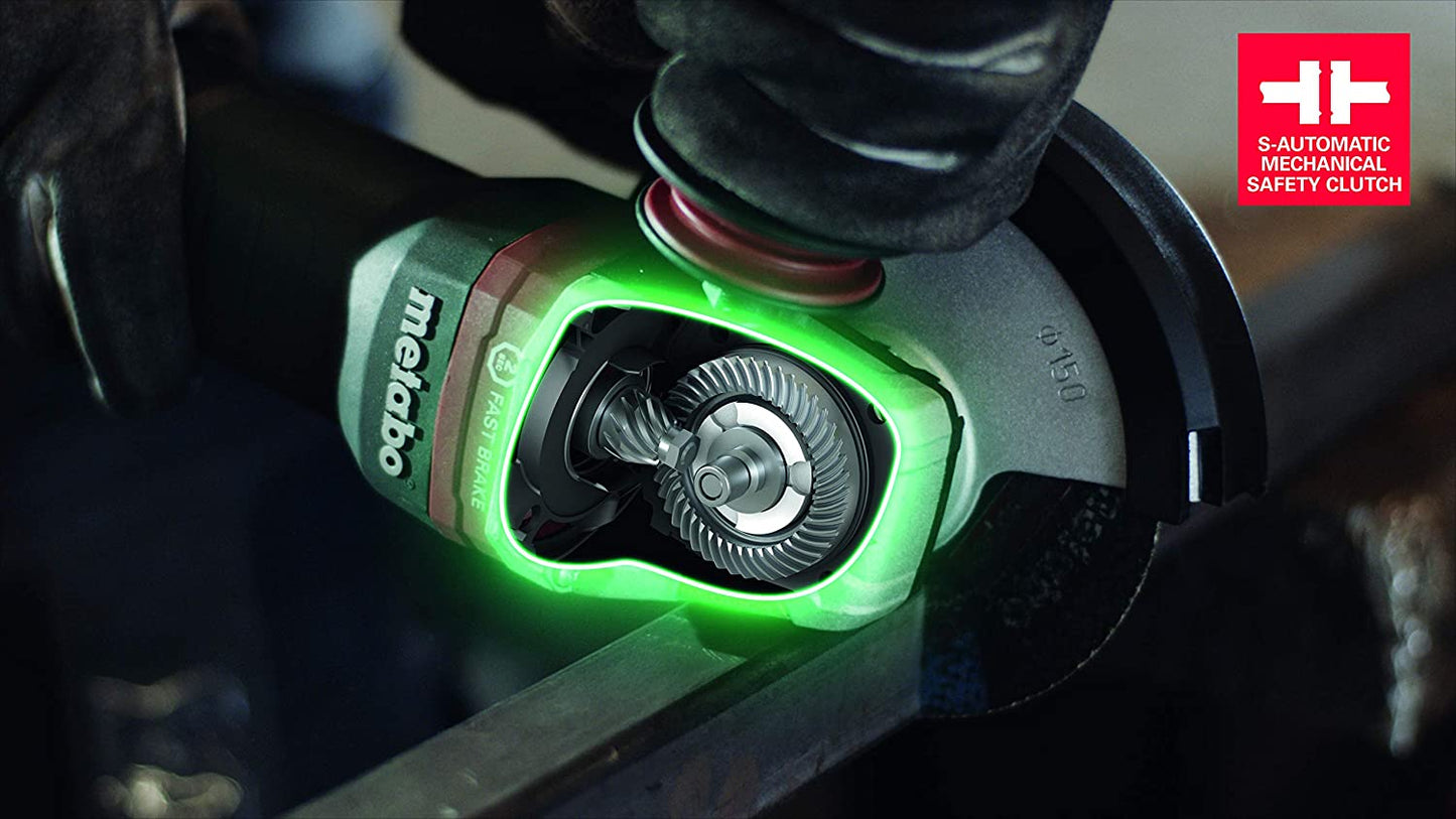 Metabo 5" (125mm) WEV 15-125 HT Lock-On 13.5 Amp 2,800-9,600 RPM Angle Grinder with Electronics and High Torque