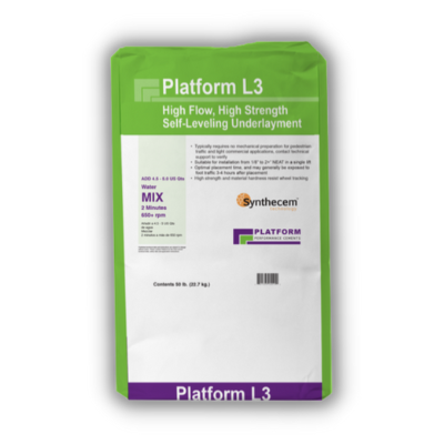 Platform L3: Premium, high flow, high strength self-leveling underlayment