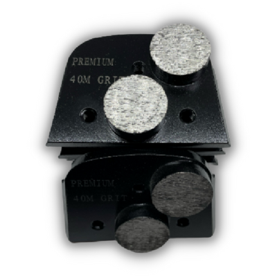 Premium Double Button Concrete Grinding Plate W/ Tapered Edges