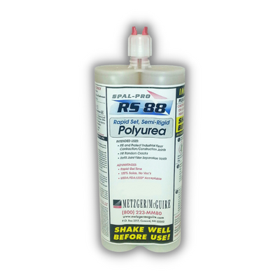 Metzger/Mcguire Spal-Pro RS 88 600ml Dual Cartridge: Heavy-Duty Semi-Rigid Polyurea Joint Filler for Industrial Concrete Floors